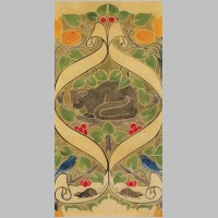 'I Love Little Pussy' wallpaper design by C F A Voysey, produced in 1898..jpg
